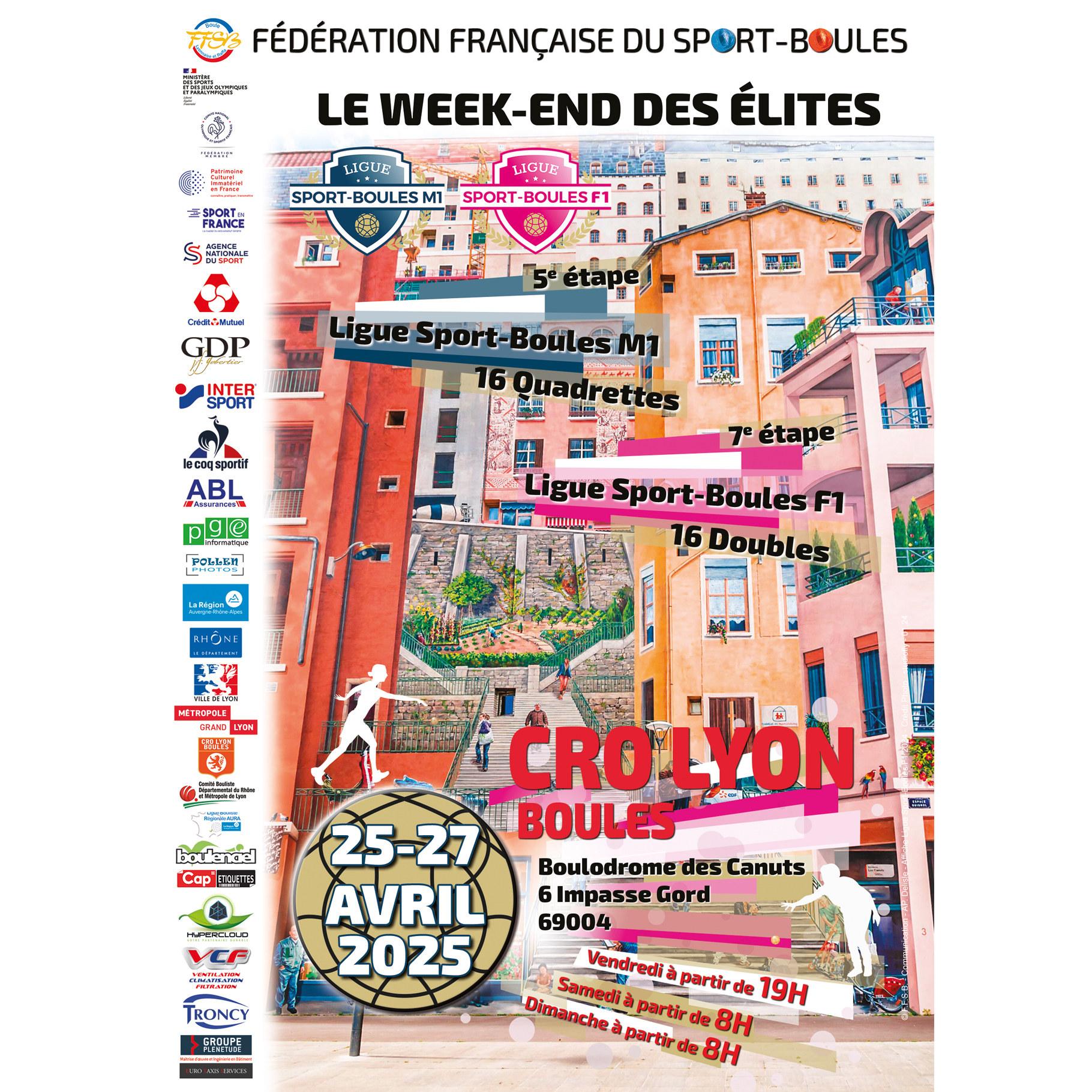WEEK-END DES ÉLITES : Tirage des ligues SPORT-BOULES m1 ET f1